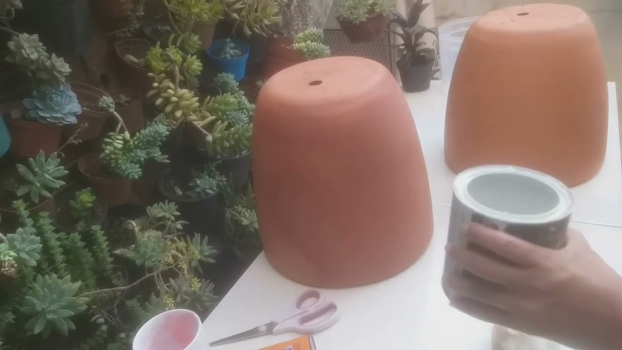 Como pintar vaso de barro com tinta automotiva fácil e rápido, @saymondetudoumpouco