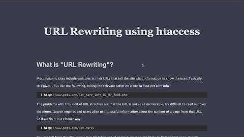 Introduction To URL Rewrite using  .htaccess and its configuration on Mac Part-1