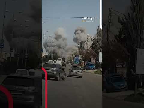 لحظة قصف بلدة النبي شيت بلبنان