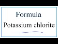 Potassium Chlorite and Related Concepts