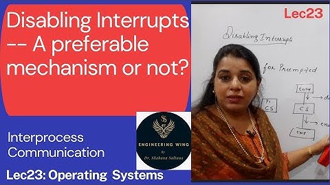 Lec23- Disabling Interrupts..is it a preferable mechanism for mutual exclusion!