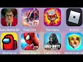 Scary Teacher 3D,Call of Duty,Block Craft 3D,Roblox,Tom Hero,Free Fire,Spiderman Amazing 2,Among us