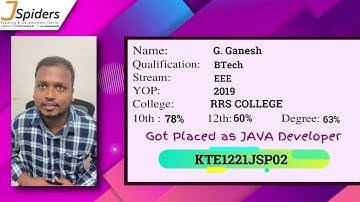 CONGRATULATIONS G.GANESH PLACED AS JAVA DEVELOPER
