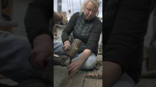 Caulking the deck on a 120 year old wooden boat