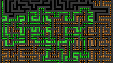 Advent of Code Inspired Maze Generator. Creation, Pathfinding and Solution Visualised (Large).