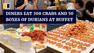 Chinese diners eat 300 crabs and 50 boxes of durians at buffet