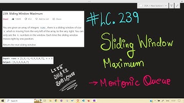 LeetCode | 239. Sliding Window Maximum | Monotonic Queue