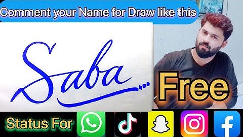 Saba Name Signature Calligraphy Status | How to Cursive write with cut Marker #saba @saba