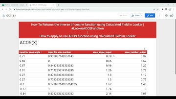 How to apply or use ACOS function using Calculated Field in Looker | #lookerstudio #looker