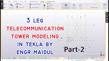 3 leg telecommunication tower modeling in tekla  part-2 Modeling ||  teklabd