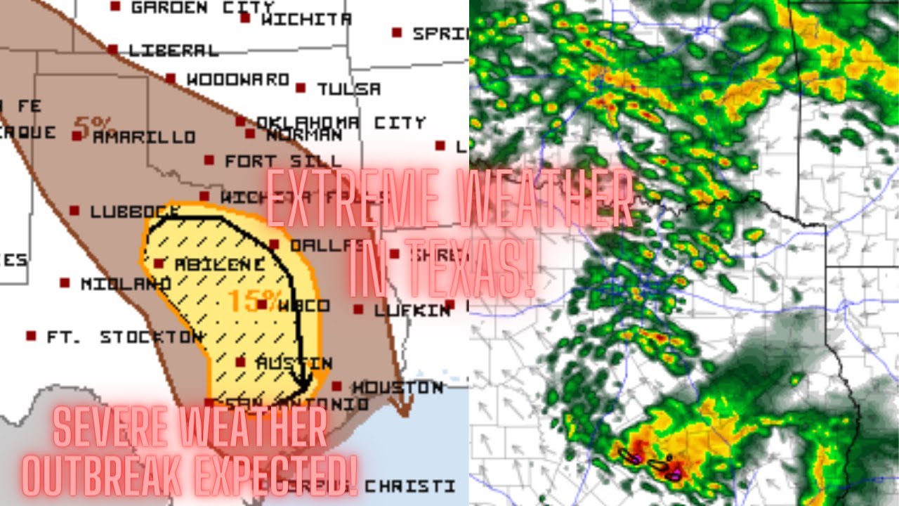 Extreme Weather In Texas! Severe Weather Outbreak Expected! YouTube