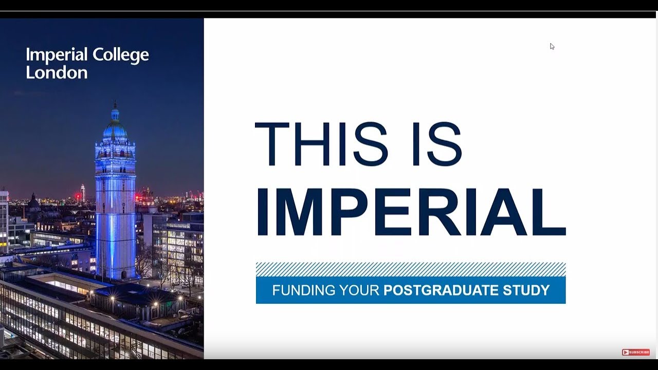 Funding Postgraduate Study At Imperial YouTube