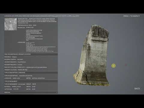 3D Epigraphic database UI design in Unreal Engine