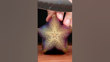 Cutting Glass Fruit 🌌✨ Galaxy Starfruit & ❤🥝 Ruby Kiwi So Satisfying #shorts #youtubeshorts #ai