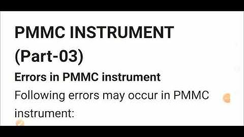 Elect. Meas. Lec 14: PMMC INSTRUMENT (Part -03)