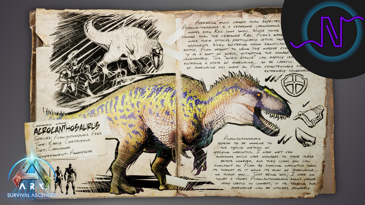 Ark R Acro The New Acrocanthosaurus Dossier! - ARK: Survival Ascended - YouTube