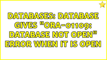 Databases: Database gives "ORA-01109: Database not open" error when it IS open