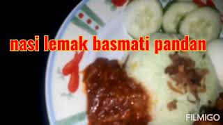 Nasi lemak basmati pandan/ makanan kegemaran malaysia