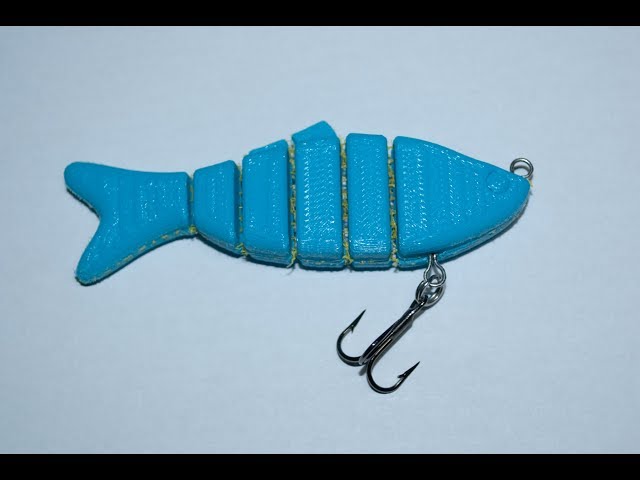 3D Printed Jointed Fishing Lure Test 