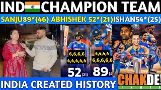 INDIA 🇮🇳 CHAMPIONS TEAM T20 WC2026 l INDIA CREATED HISTORY I SANJU89*(46) ABHISHEIK52* PAK REACTION