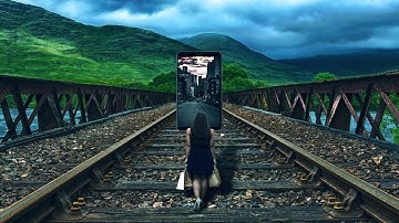 Train track 3d Mobile Manipulation in Adobe Photoshop