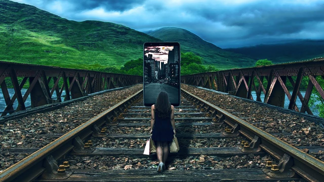 Train track 3d Mobile Manipulation in Adobe Photoshop