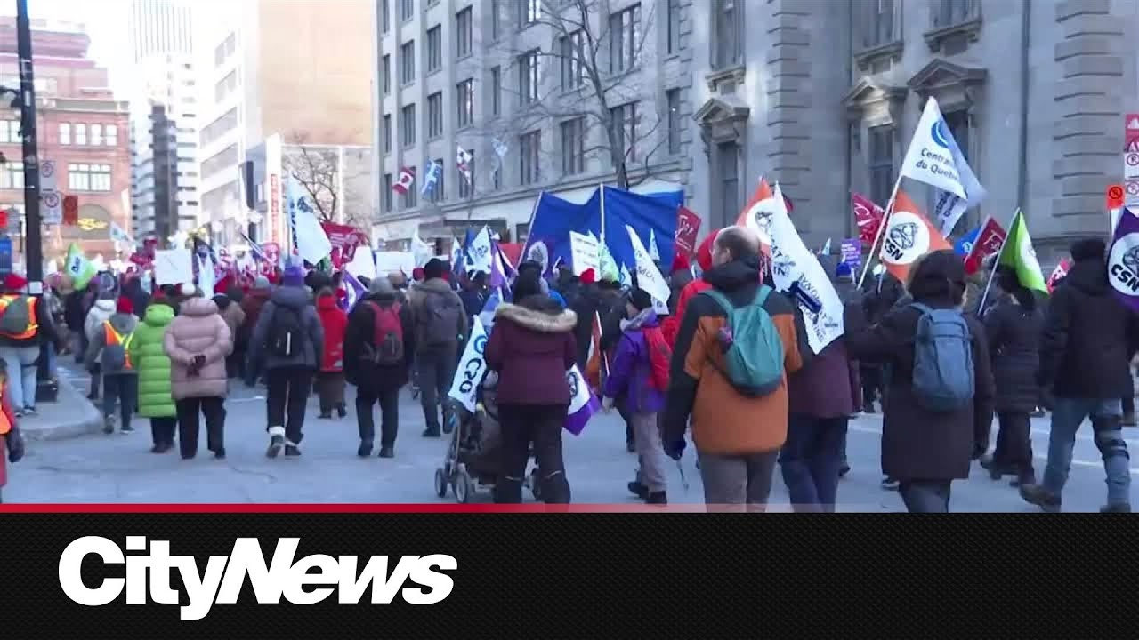 Thousands unite in downtown Montreal over workers' rights