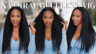 NO LACE ANYMORE❌ NATURAL KINKY STRAIGHT WIG INSTALL Ft. Alipearl Hair