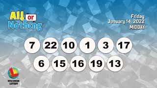 Wisconsin Lottery Midday Draw 01/14/2022