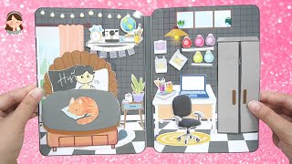 Black house Quite Book. How to make paper doll house . DIY paper dolls