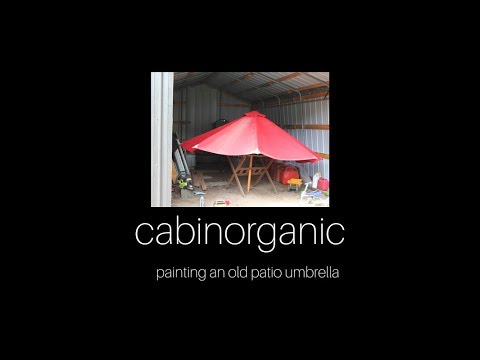 Painting an old patio umbrella