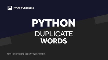 Python Challenge | Duplicate Words