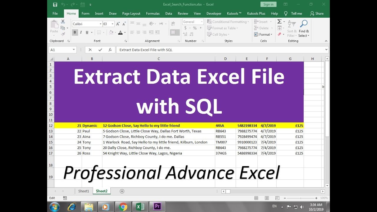 Bi file. Extract SQL.