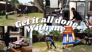 Home refresh! Get it all done with me vlog. | Cleaning & yard work! Daily motivation
