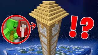 JJ and Mikey Climbing on THE TALLEST HOUSE in Minecraft!  Maizen