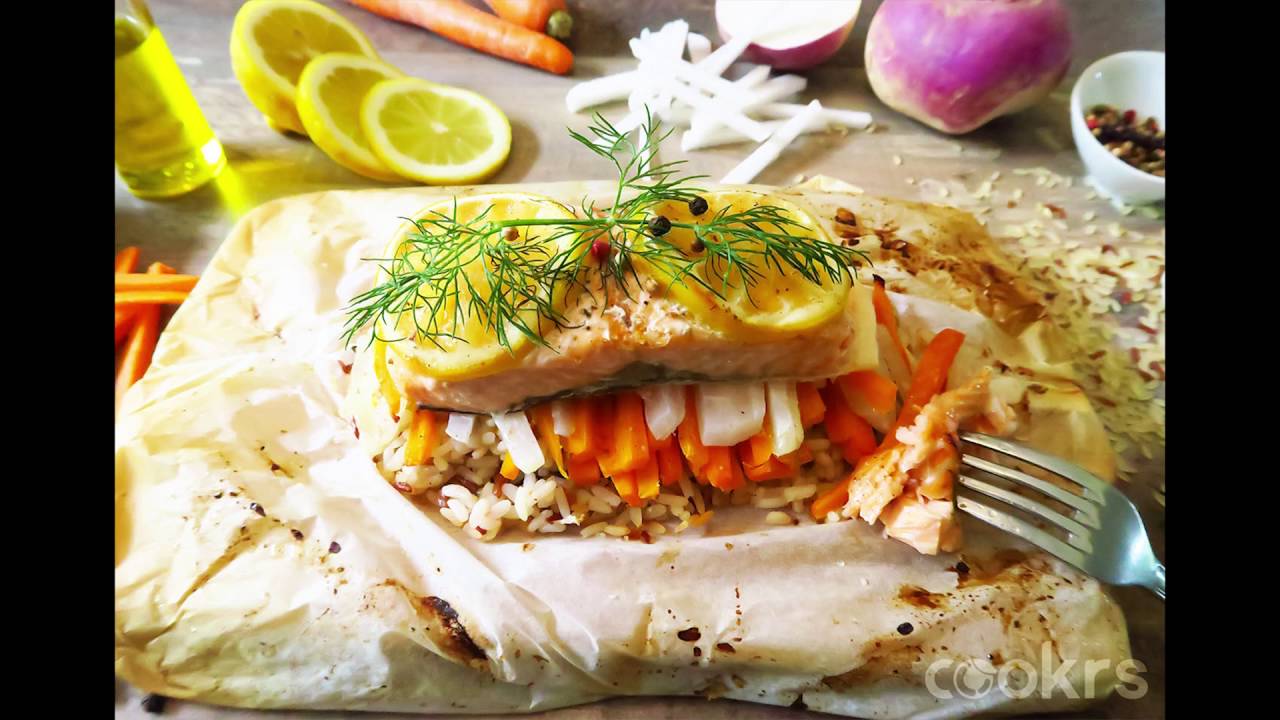 [Recette] Julienne et Saumon en Papillote - Cookrs - YouTube