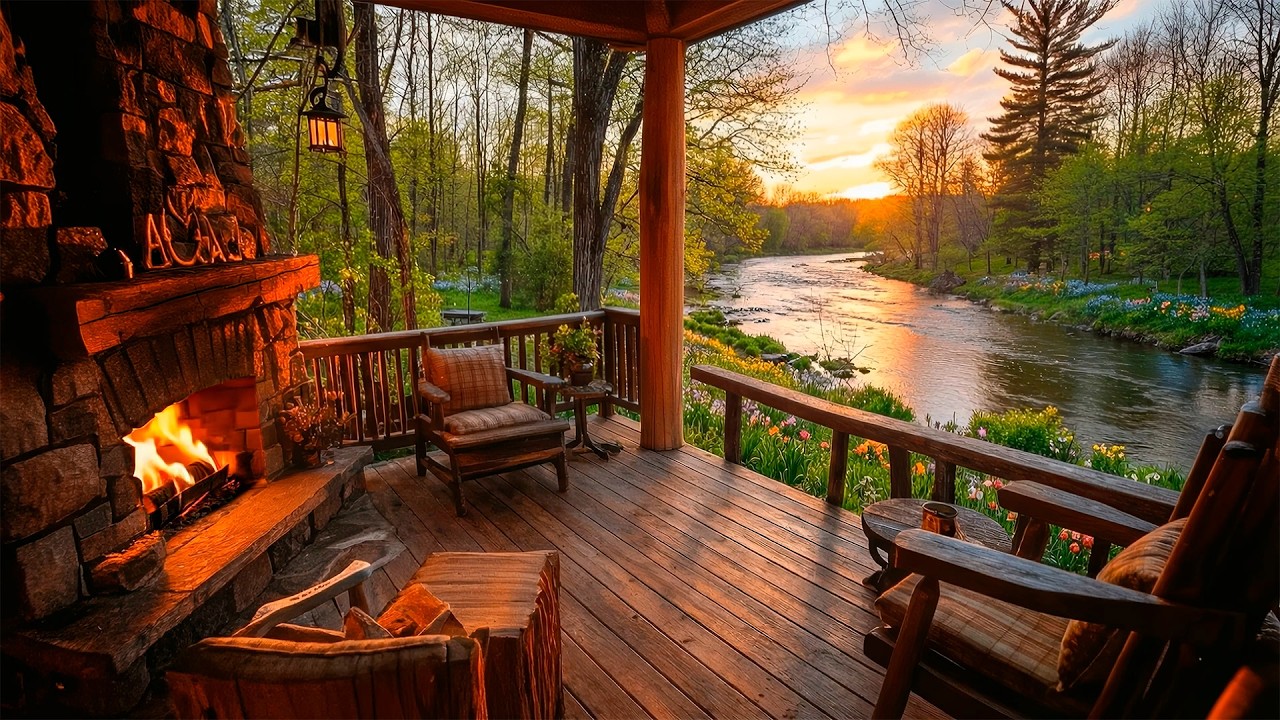 Весенний отдых у реки 🌼 Уютная веранда, костер и звуки природы