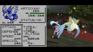 Shiny Articuno found on VC Yellow after 3043 SRs!