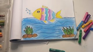 fish Drawing how to draw fish scenery under water fish scenery drawing fish Drawing colour