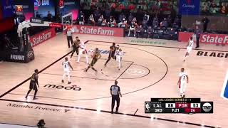 Lebron James hits deep 3 vs Blazers in 3rd quarter!! (Blazers vs Lakers game 4)