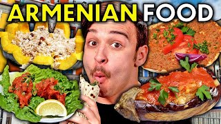 Americans Try Armenian Food For The First Time! (Lahmajun, Cig Kofte, Harissa) | People vs Food screenshot 5