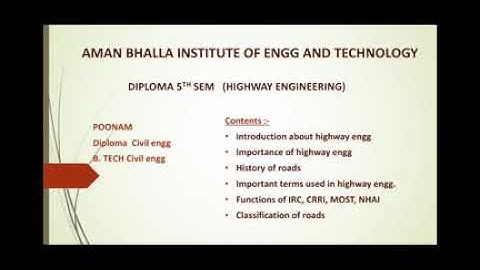 Part-1  introduction and importance of highway engg.,History of road,FunctionsIRC,NHAI&types of road