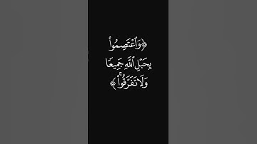 (ولا تفرقوا) #قرآن #ليدّبّروا_آياته #راحة_نفسية #شاشه_سوداء #سورة_آل_عمران #عبدالرحمن_ريس #quran
