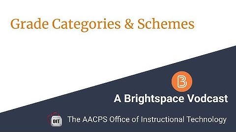 Grade Categories & Schemes in Brightspace