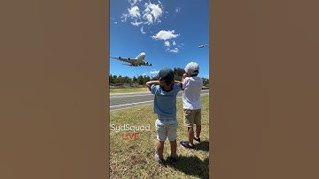 Thumbnail of A380 SUPER LOW & LOUD! Qantas Airbus A380 at Sydney Airport! #shorts
