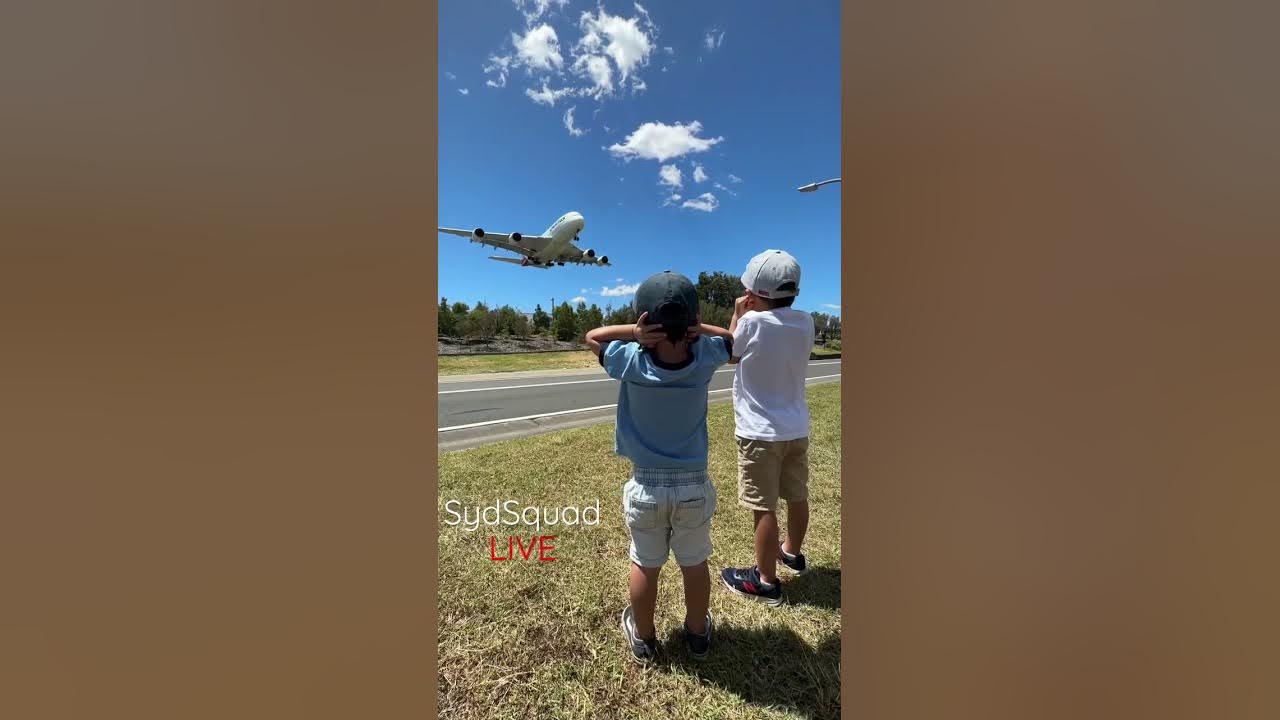 A380 SUPER LOW & LOUD! Qantas Airbus A380 at Sydney Airport! #shorts