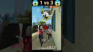 FREE FIRE 1 VS 3 IN😱 POSSIBLE GAME PLAY SOLO VS 3 ONLY RUSH #shorts #short #viral #video screenshot 1