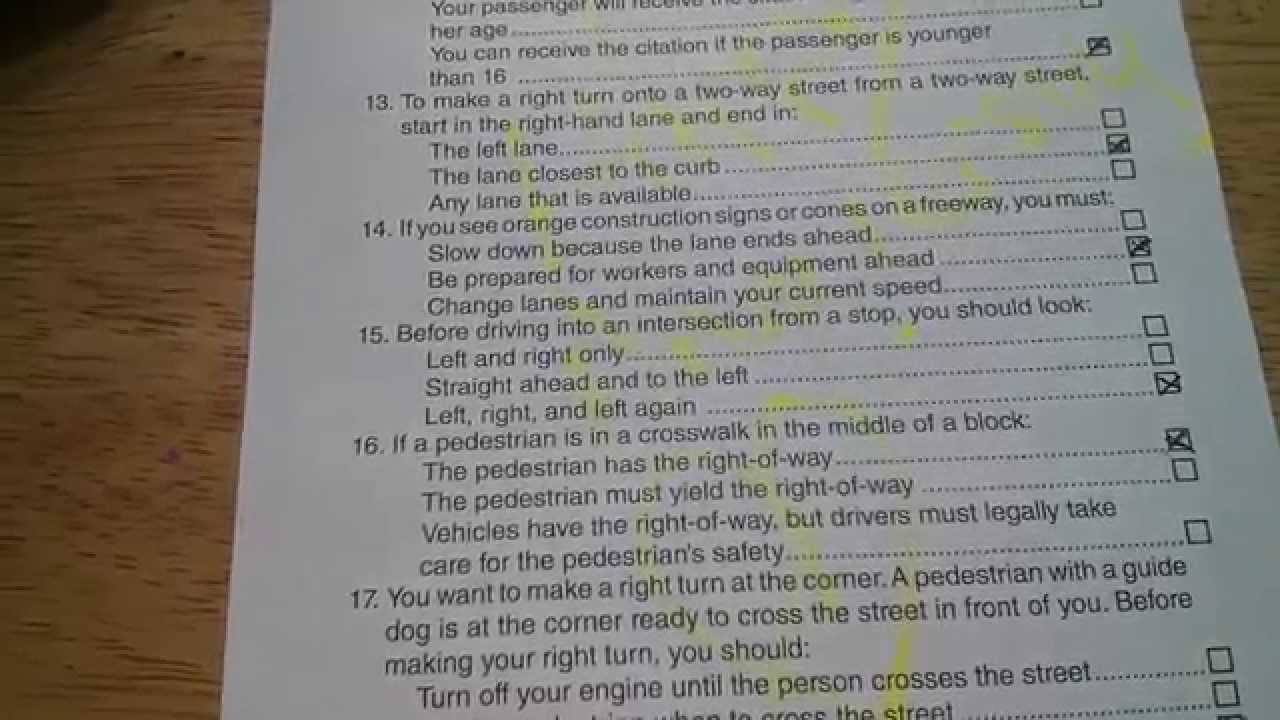 California DMV written test May 2014 100% - YouTube