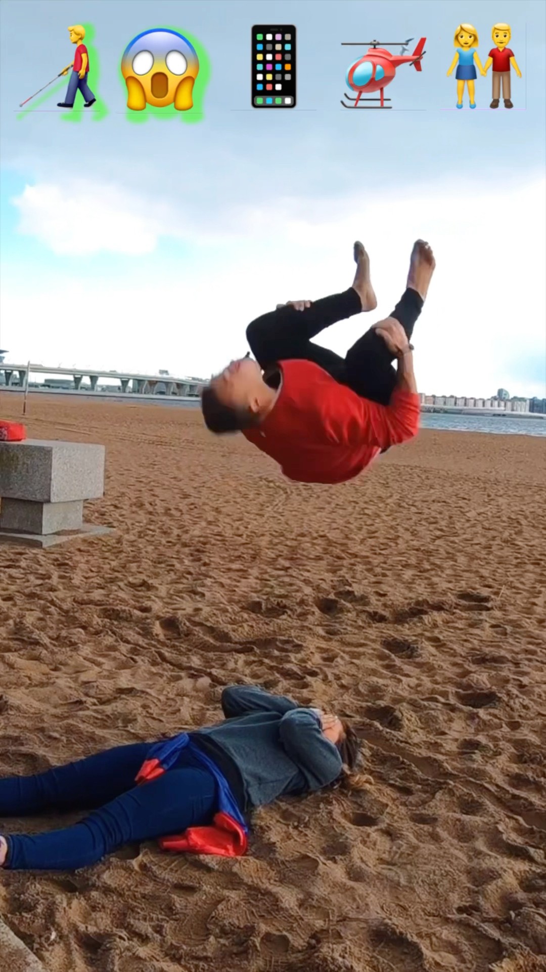 Stunts with Emojis pt.51??#kiryakolesnikov #prank #funny #comedy #stunt #parkour #flip