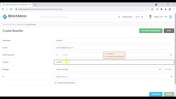 How to create/delete resellers in DirectAdmin